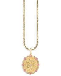 Sydney Evan - Wicked X 14K Glinda Wand Diamond & Sapphire Coin Pendant Necklace, 18 - Lyst