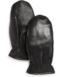 Fownes Leather Mittens - Black