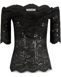 Rabanne - Scalloped Short Sleeve Top - Lyst