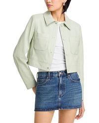 FRAME - The Button Front Leather Jacket - Lyst