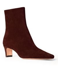 STAUD - Wally Suede Ankle Booties - Lyst