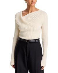 MILLY - Greer Knit Asymmetrical Neck Top - Lyst