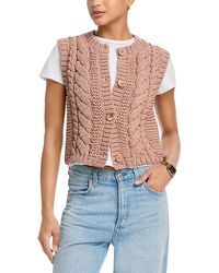 Aqua - Sleeveless Cable Knit Sweater - Lyst