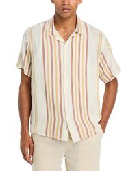 Solid - Linen Short Sleeve Button Up Shirt - Lyst