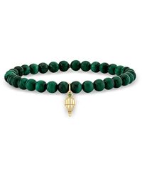 Sydney Evan - Wicked X 14K Malachite & Emerald Accent Hot Air Balloon Charm Bracelet - Lyst