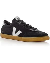 Veja - Volley Lace Up Canvas And Leather Sneakers - Lyst