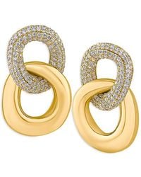 Kenneth Jay Lane - Pave Double Link Drop Earrings - Lyst