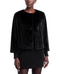 Tahari - Faux Fur Knit Cuff Jacket - Lyst