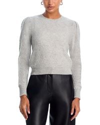 FRAME - The Cashmere Pointelle Puff Sleeve Sweater - Lyst