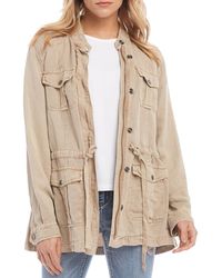 Karen Kane Drawstring Cargo Jacket - Natural