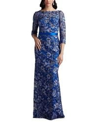 Tadashi Shoji - Fulcher Embroidered Illusion Gown - Lyst