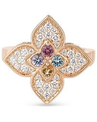 Roberto Coin - 18K Rose Venetian Princess Carnival Multi Gemstone & Diamond Flower Ring - Lyst