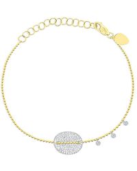 Meira T - 14K & 14K Diamond Oval Bead Chain Bracelet - Lyst