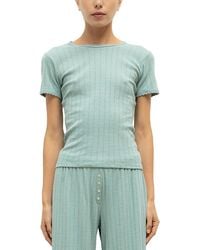 Leset - Pointelle Tee - Lyst