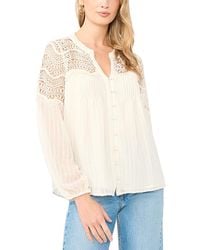 Vince Camuto - Split Neck Button Front Blouse - Lyst