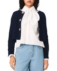 Maje - Bow Jewelry Button Wool Cardigan - Lyst
