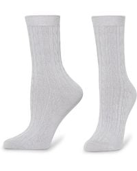 Hue - Cable Crew Socks - Lyst