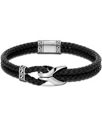 John Hardy - Sterling Classic Chain Cord Bracelet With Leather - Lyst