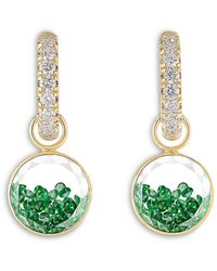Moritz Glik - 18K Emerald & Diamond Core Gala Huggie Hoop Earrings - Lyst