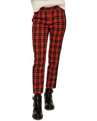 Maje Pantya Plaid Trousers - Red
