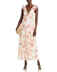 Aqua - Ruffle Maxi Dress - Lyst