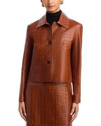 Arma - Emy Embossed Leather Jacket - Lyst