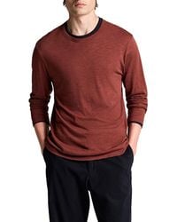 Vince - Fine Slub Double Layer Long Sleeve Crewneck Shirt - Lyst