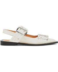 Ganni - Feminine Buckle Slingback Ballerina Flats - Lyst