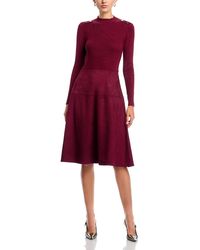 Tahari - Mock Neck Long Sleeve Dress - Lyst