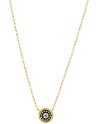 Freida Rothman Nautical Button Pendant Necklace - Metallic
