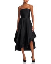 Aqua - Mikado Strapless Midi Gown - Lyst