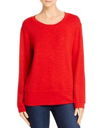 Monrow Round - Neck Sweatshirt - Red
