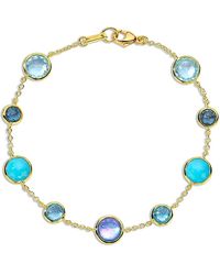 Ippolita - 18K Lollipop Waterfall Multi Stone Bezel Link Bracelet - Lyst