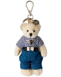 Prada - Teddy Bag Charm With Metal Ring - Lyst
