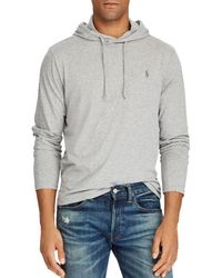 Men/'s $60 L POLO-RALPH LAUREN Gray USA FLAG Pullover Jersey Hooded T-Shirt
