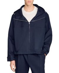 Sandro - Fw26 New Windy Hooded Zip Up Cotton Jacket - Lyst