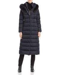 Herno Fur Trim Maxi Down Coat - Blue
