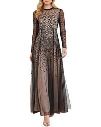 Needle & Thread - Sequin Cascade Round Neck Gown - Lyst