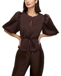 Phase Eight - Ivy Satin Puff Sleeve Jacket - Lyst