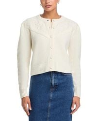 Aqua - Floral Embroidered Cardigan - Lyst