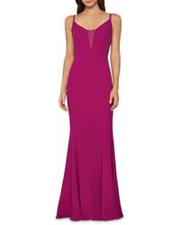 BCBGMAXAZRIA Sheer - Inset Mermaid Gown - Purple