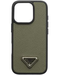 Prada - Saffiano Leather Case For Iphone 16 Pro - Lyst