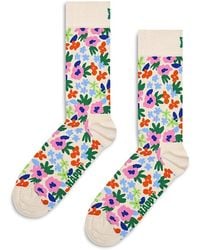 Happy Socks - Flower Print Crew Socks - Lyst
