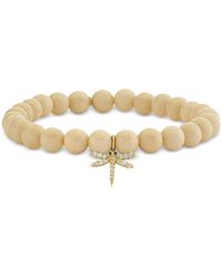 Sydney Evan - 14K Diamond & Coral Dragonfly Charm Beaded Bracelet - Lyst