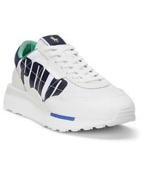 Polo Ralph Lauren - Train 89 Logo Leather & Oxford Sneaker - Lyst