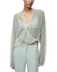 Nocturne - Wrap Mesh Blouse - Lyst