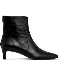 Madewell - The Dimes Crinkled Leather Kitten Heel Boots - Lyst