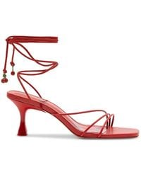 Larroude - Nadia Square Toe Strappy Mid Heel Sandals - Lyst