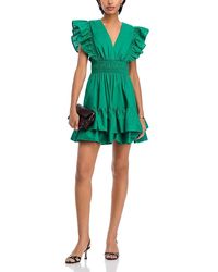 Aqua - Flutter Sleeve Mini Dress - Lyst