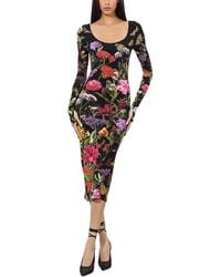 Alice + Olivia - Delora Scoop Neck Midi Dress - Lyst